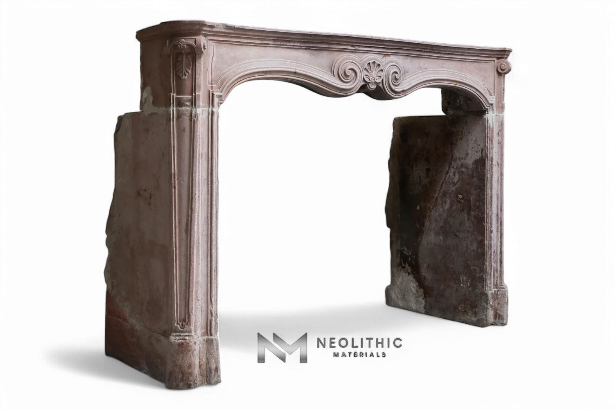 Antique Limestone de Vosges Fireplace Mantel Louis XV Style - Image 2
